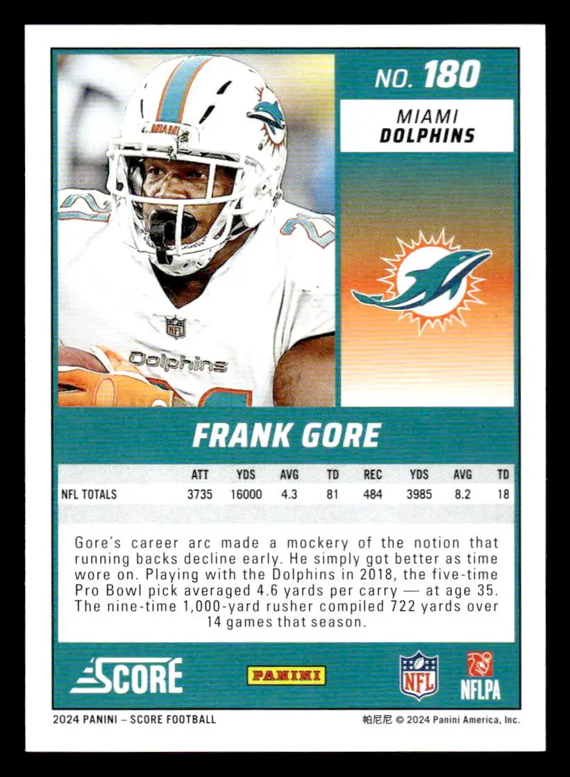 2024 Score #180 Frank Gore - Football Card Single