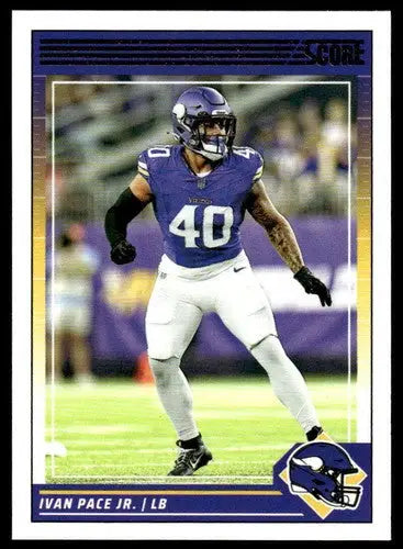 Original gloss Ivan Pace Jr football card 2024 Score NM-MT Vikings ID 75679