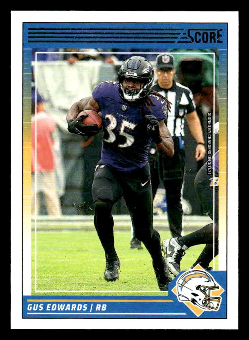 2024 Score #20 Gus Edwards - Football Card Single