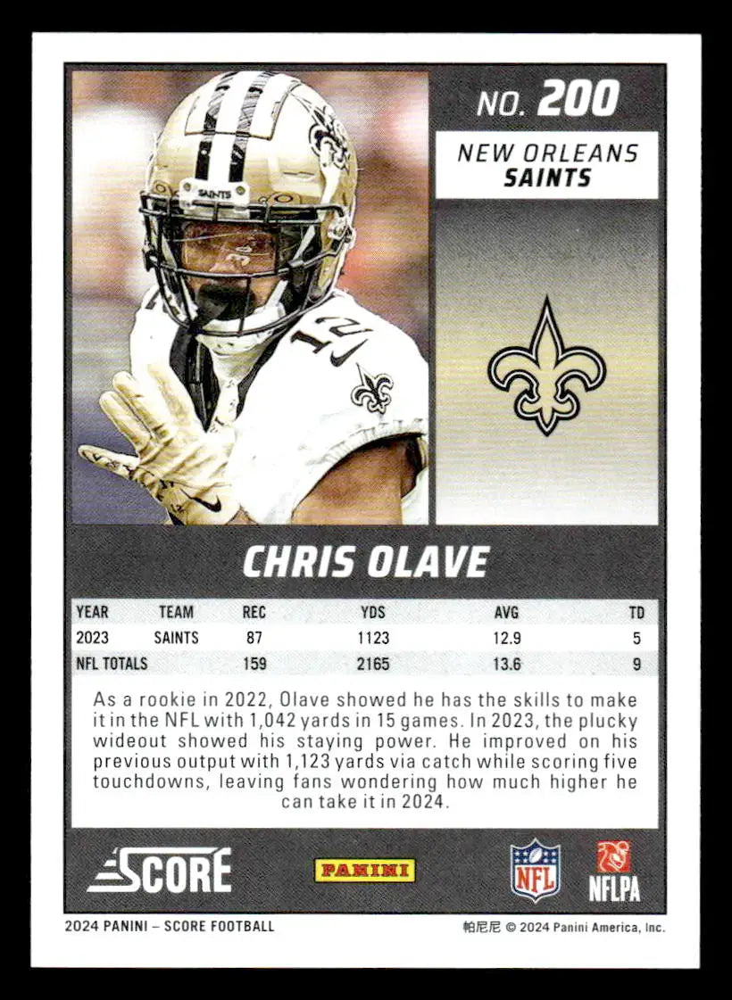 2024 Score #200 Chris Olave - Football Card Single