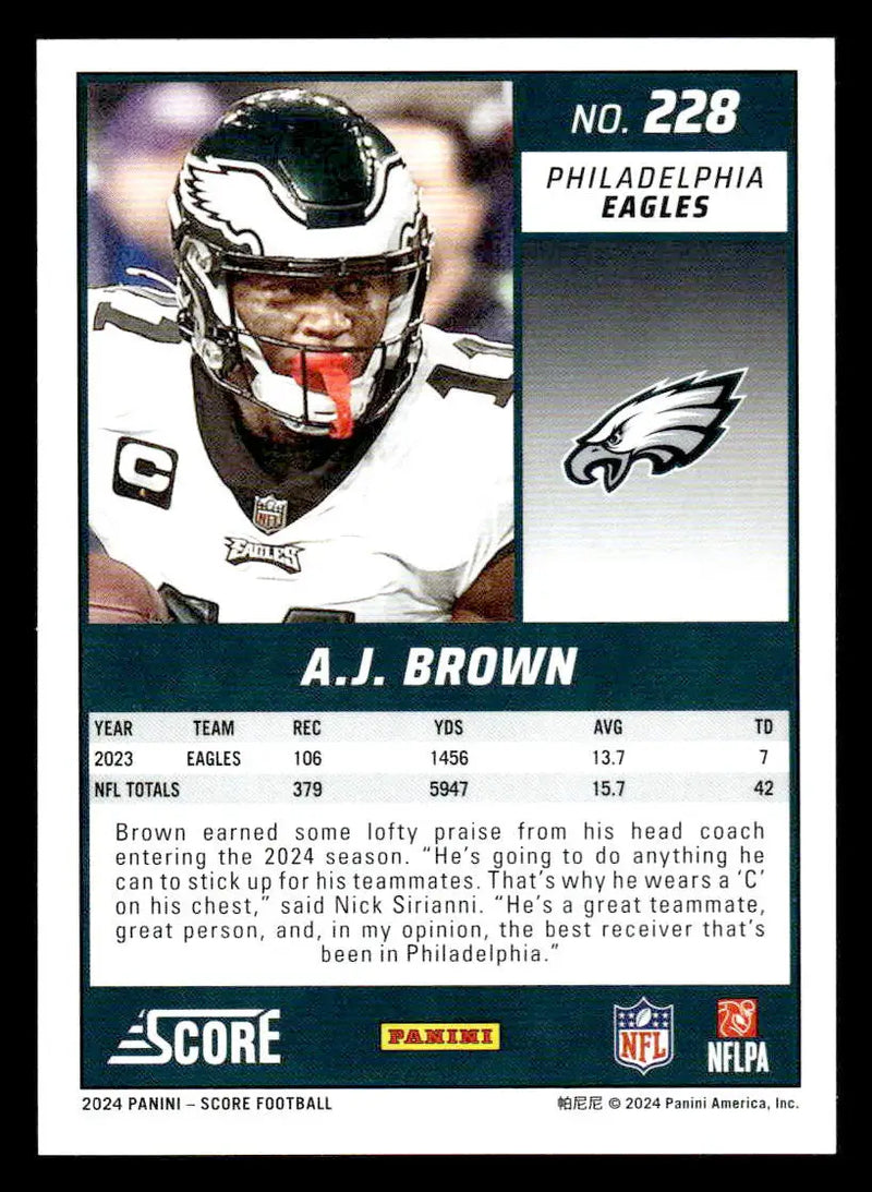 2024 Score #228 A.J. Brown - Football Card Single