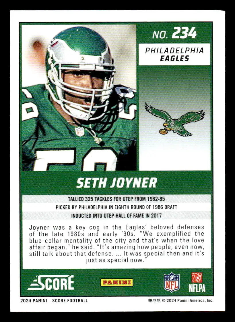 2024 Score #234 Seth Joyner - Football Card Single