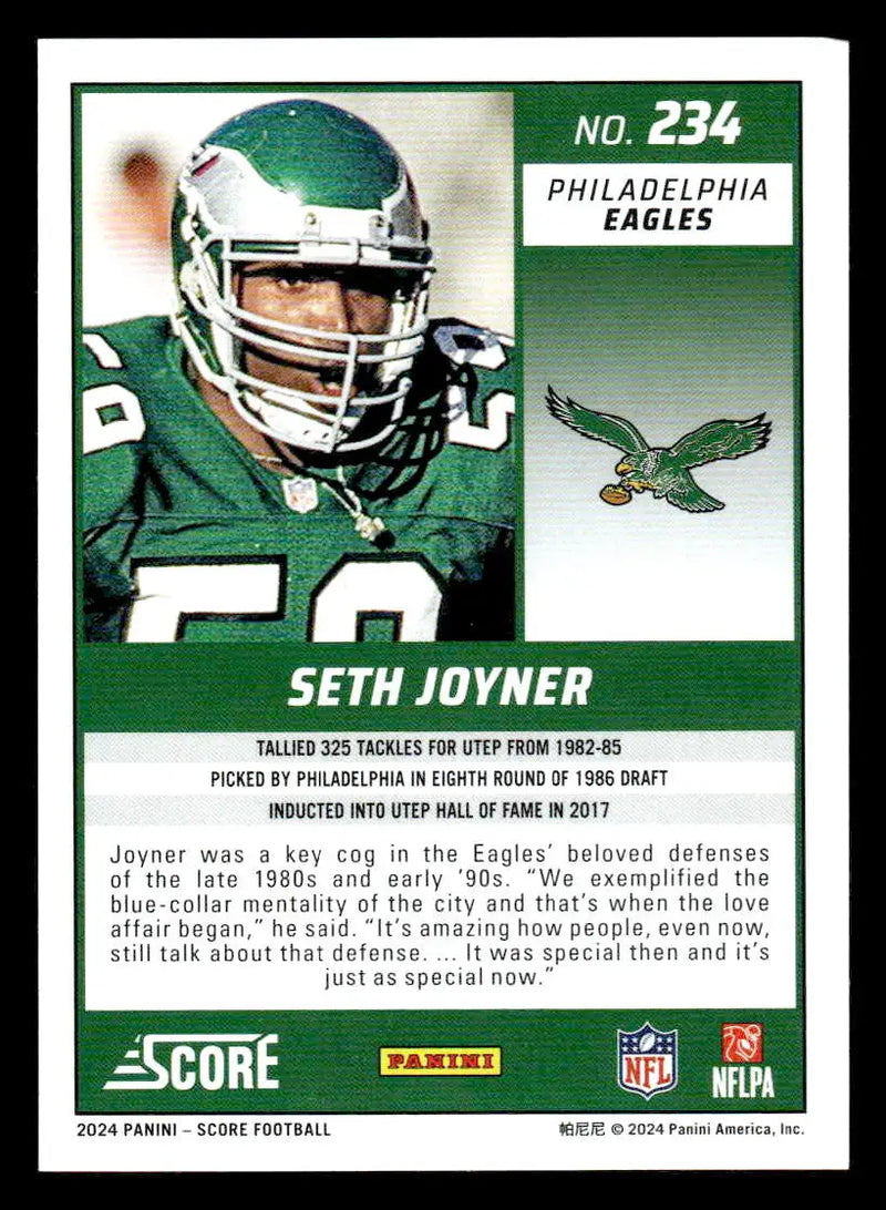 2024 Score #234 Seth Joyner - Football Card Single