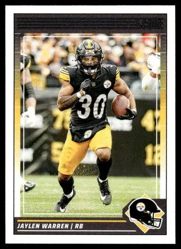 Jaylen Warren football card in original gloss from 2024 Score mint Steelors product