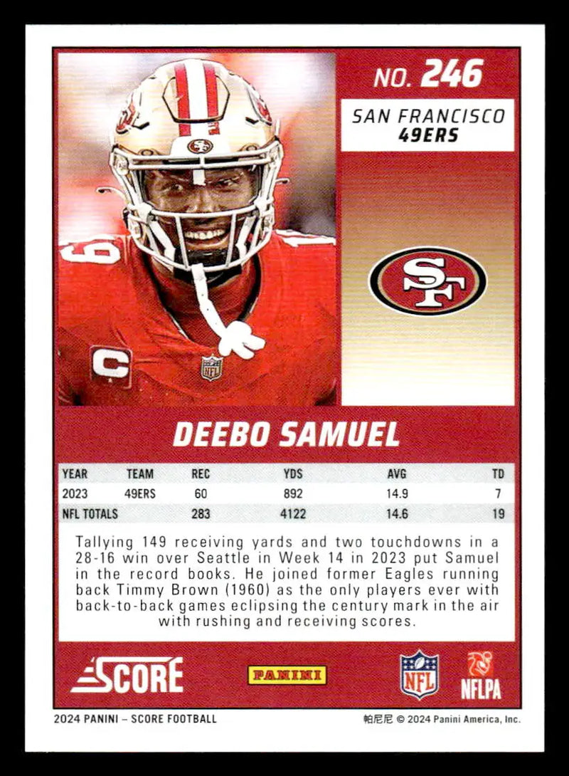 2024 Score #246 Deebo Samuel - Football Card Single