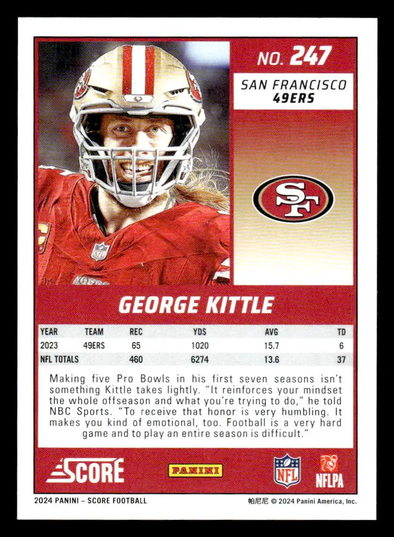 2024 Score #247 George Kittle - Football Card Single