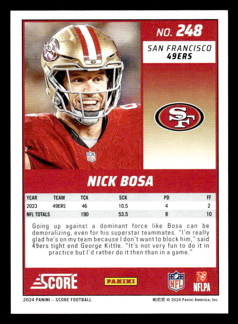 2024 Score #248 Nick Bosa - Football Card Single