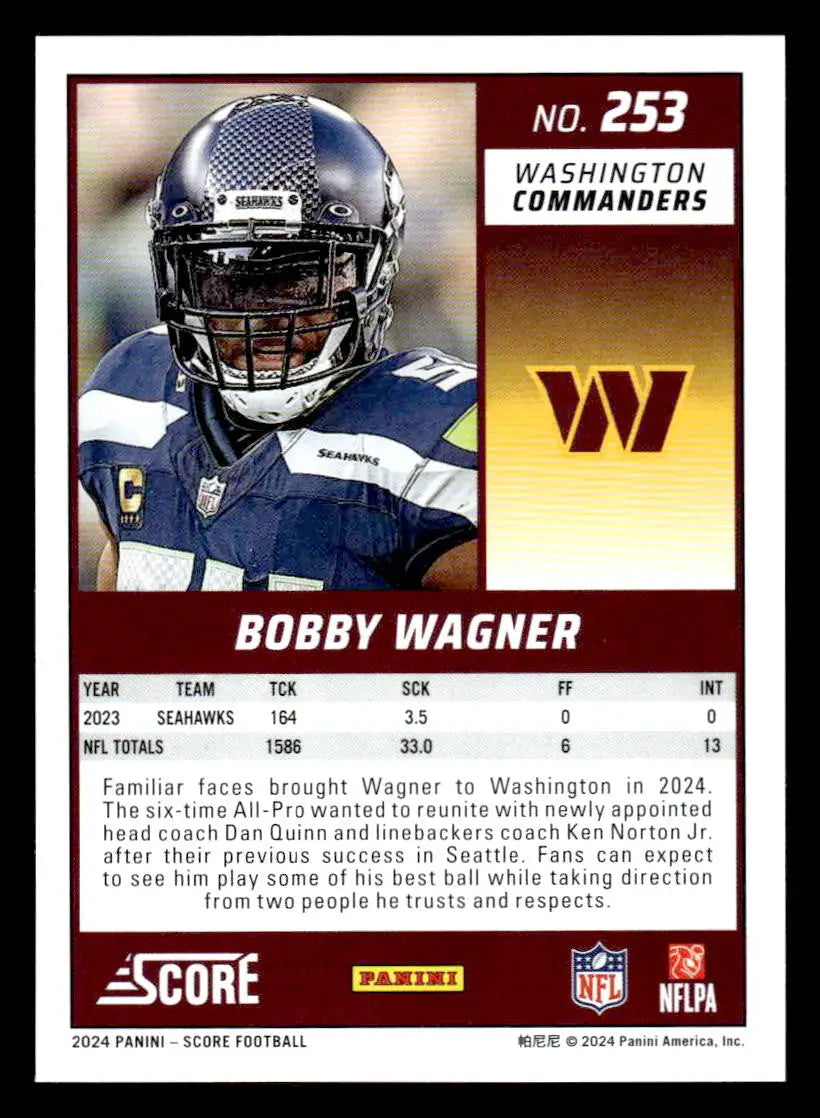 2024 Score #253 Bobby Wagner - Football Card Single