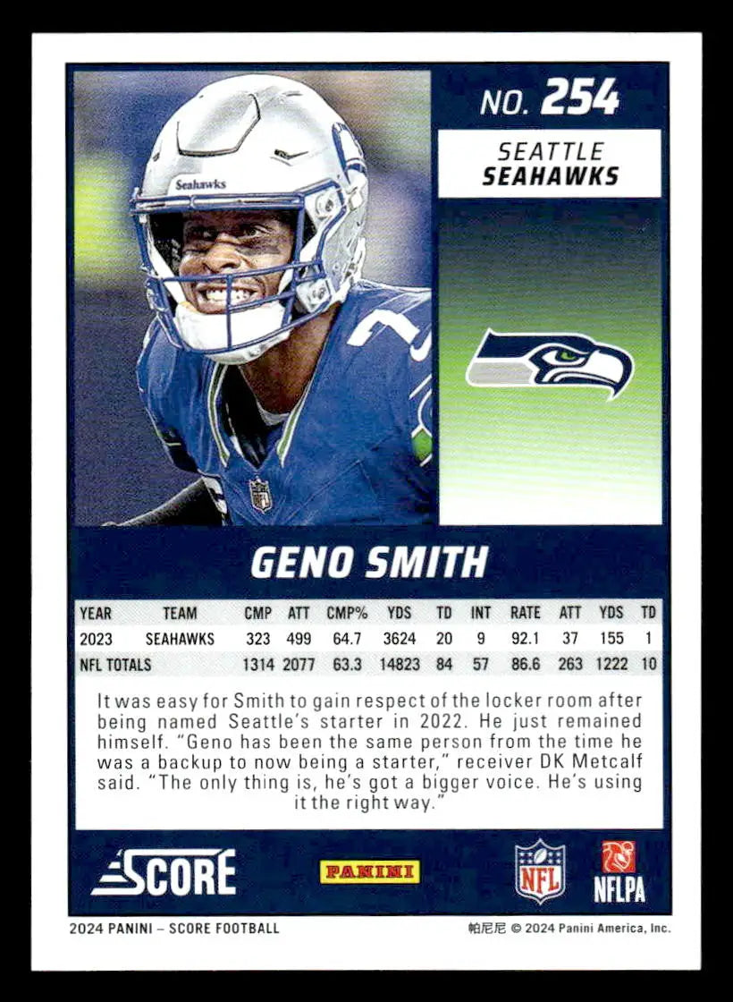 2024 Score #254 Geno Smith - Football Card Single
