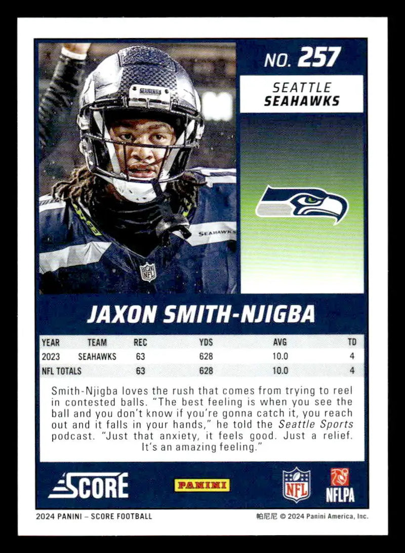 2024 Score #257 Jaxon Smith-Njigba - Football Card Single