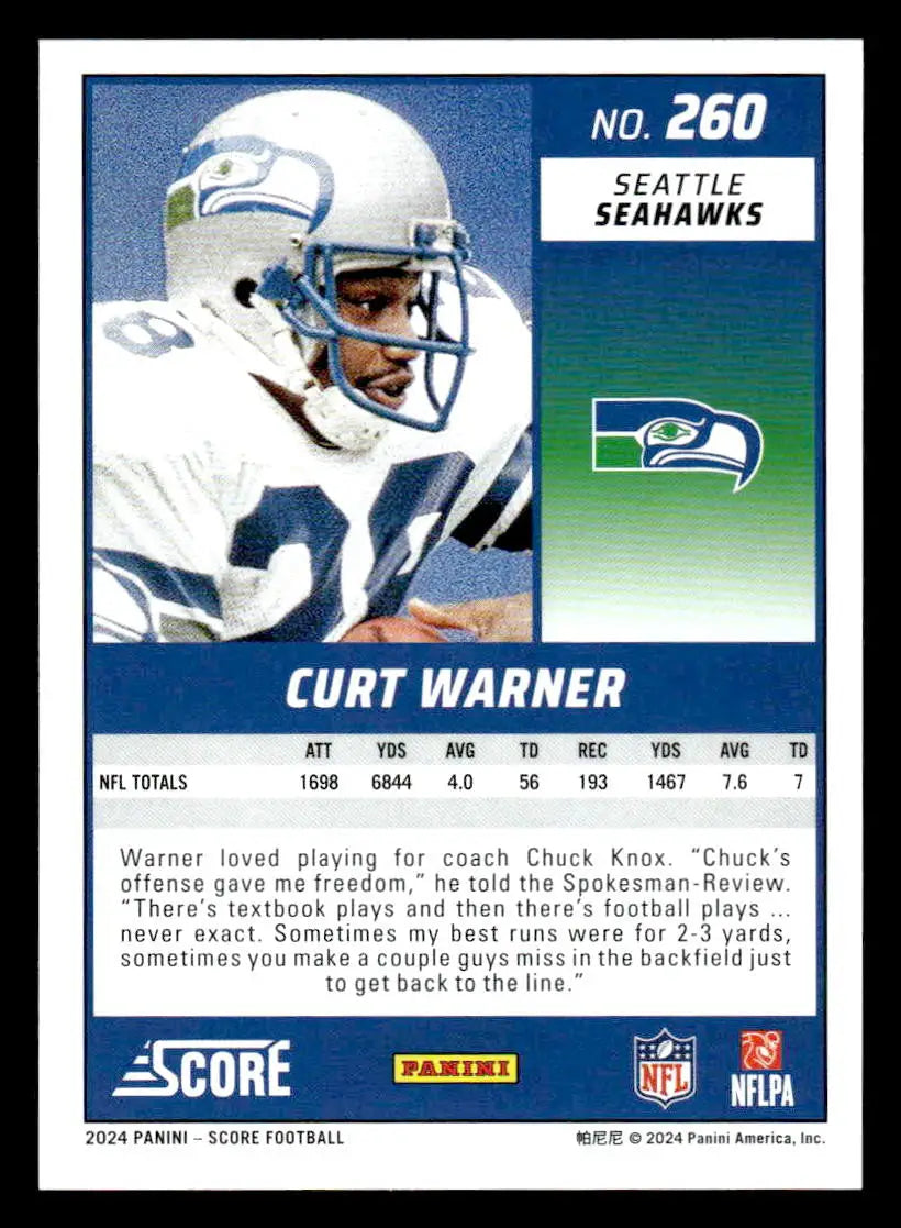 2024 Score #260 Curt Warner - Football Card Single