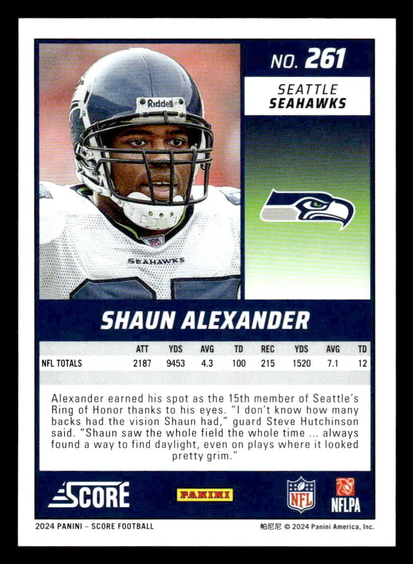 2024 Score #261 Shaun Alexander - Football Card Single