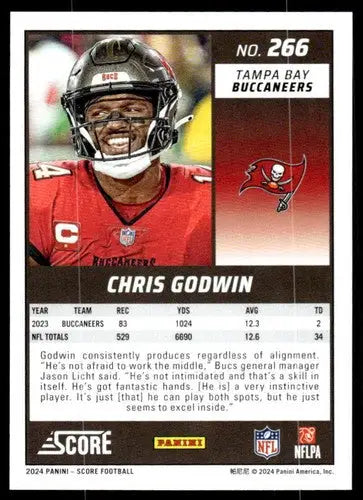 Original gloss Chris Godwin football card from 2024 Score mint Buccaneers product