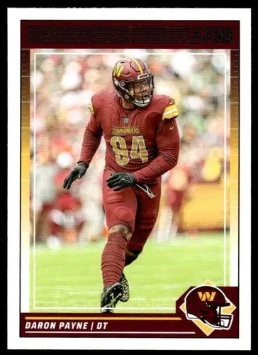Original gloss Daron Payne football card from 2024 Score Mint Commanders ID 75937