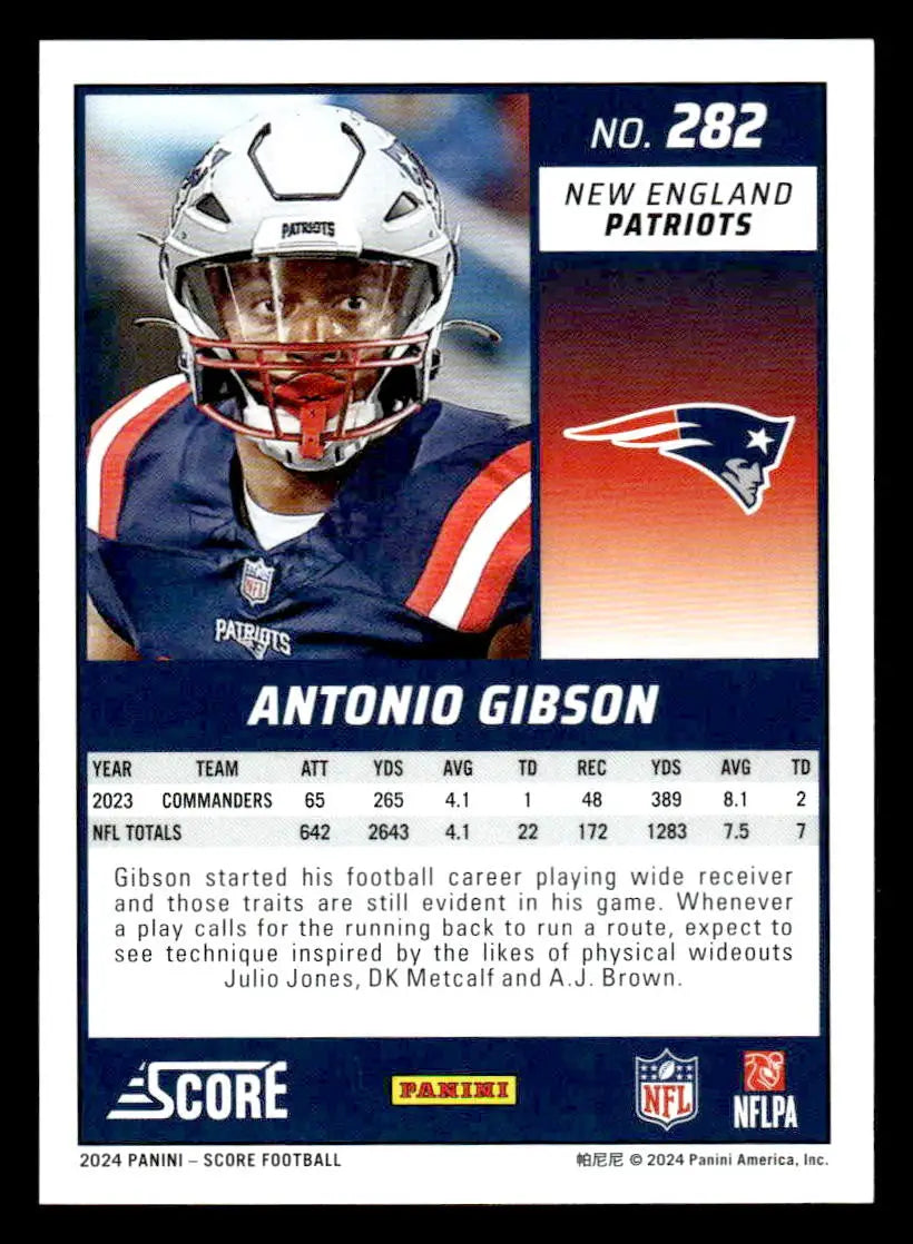 2024 Score #282 Antonio Gibson - Football Card Single