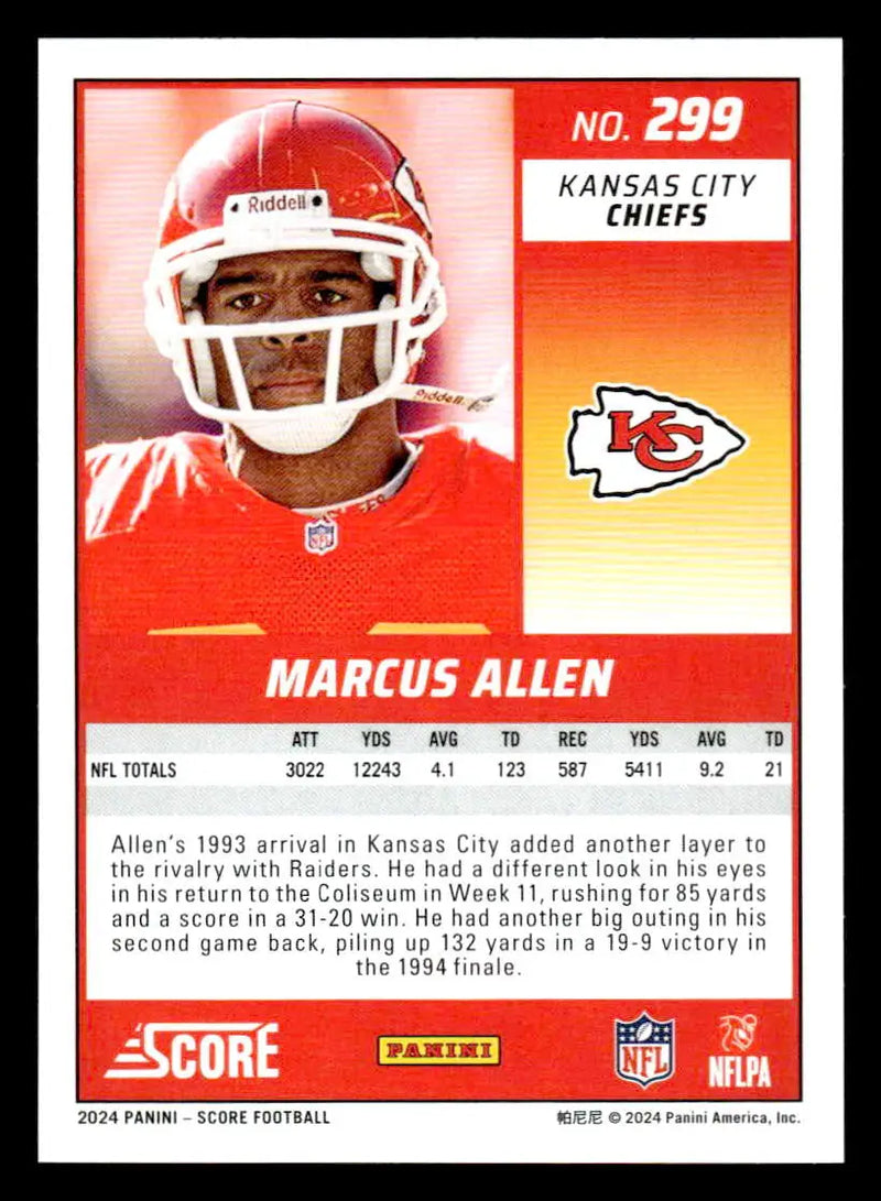 2024 Score #299 Marcus Allen - Football Card Single