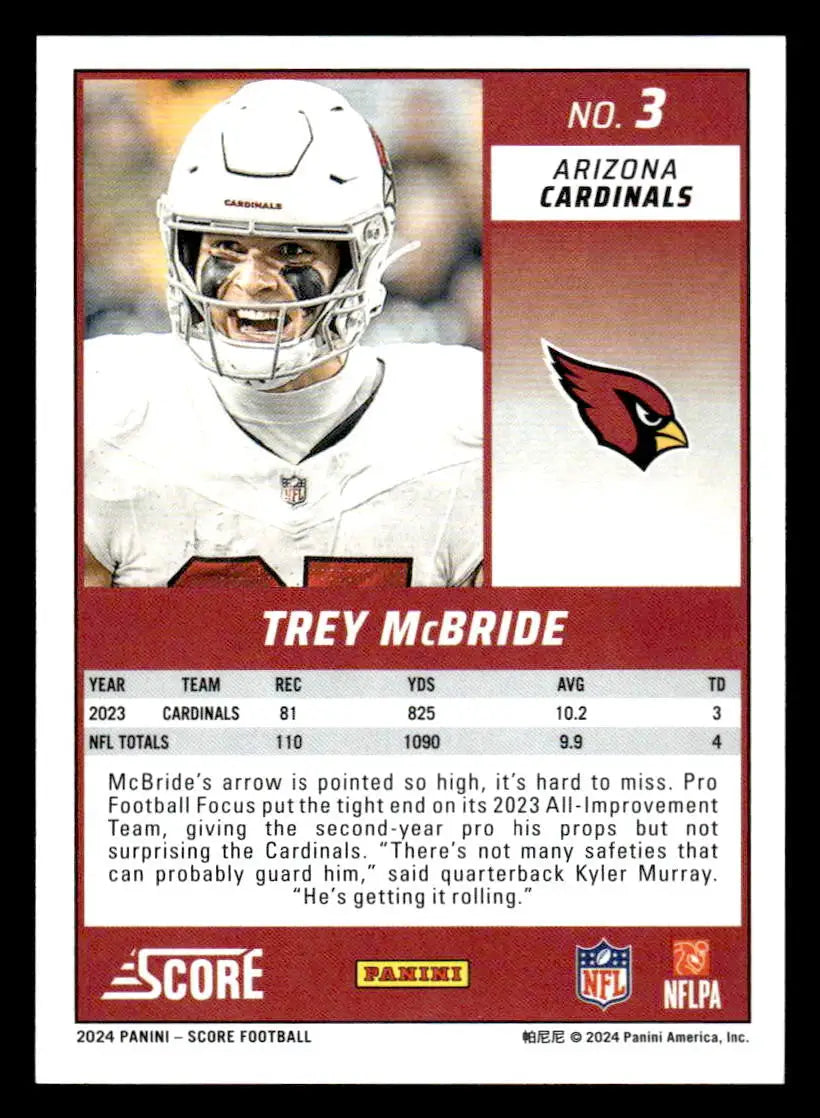 2024 Score #3 Trey McBride - Football Card Single