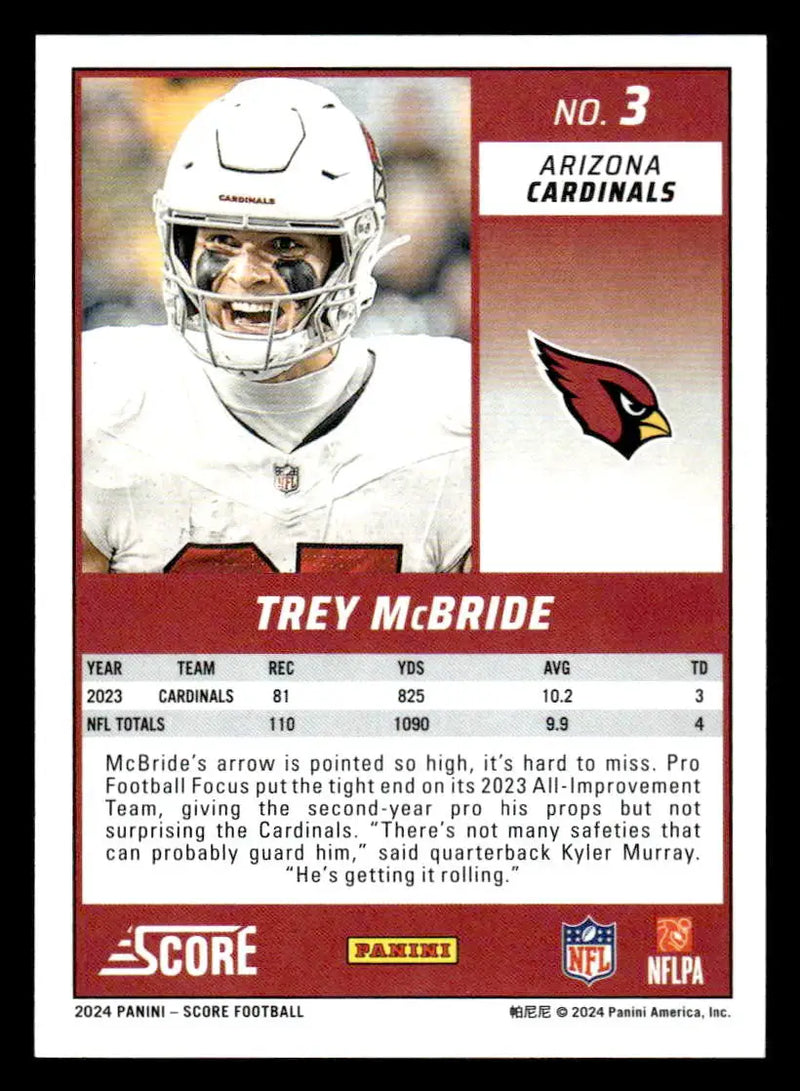 2024 Score #3 Trey McBride - Football Card Single