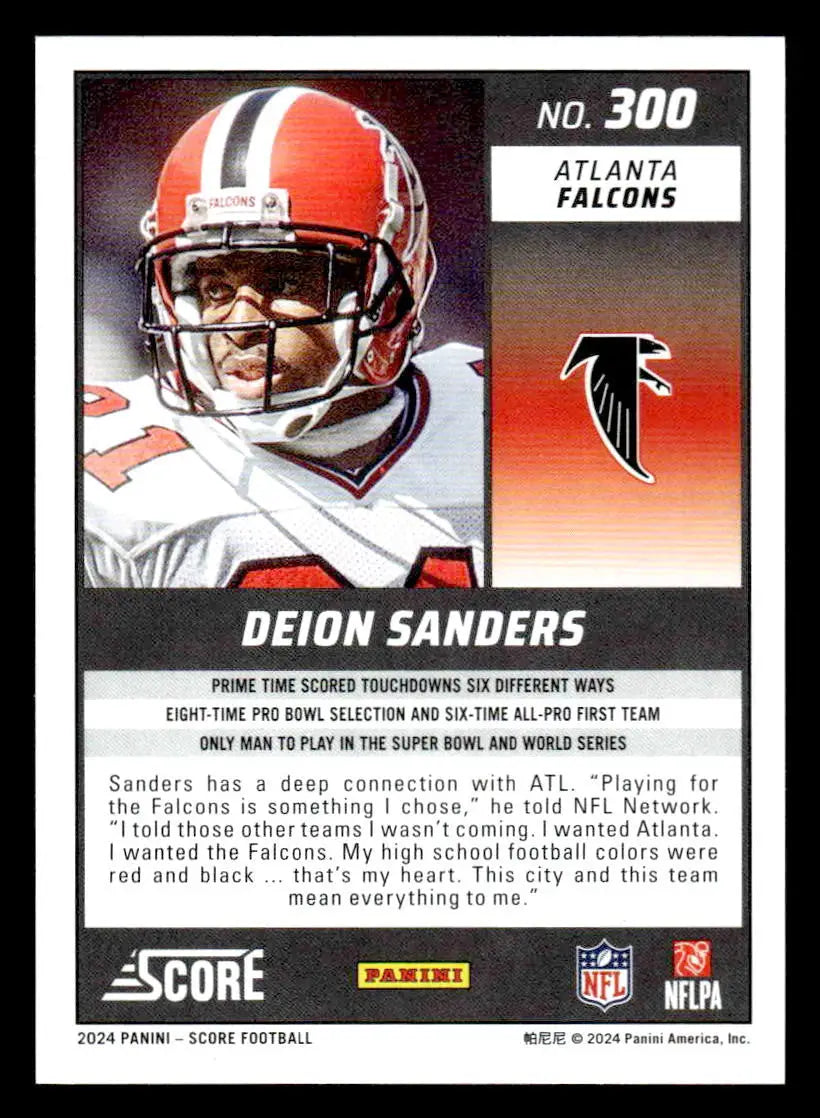 2024 Score #300 Deion Sanders - Football Card Single