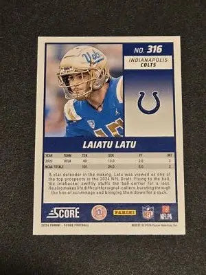 2024 Score #316 Laiatu Latu Red - Football Card Single