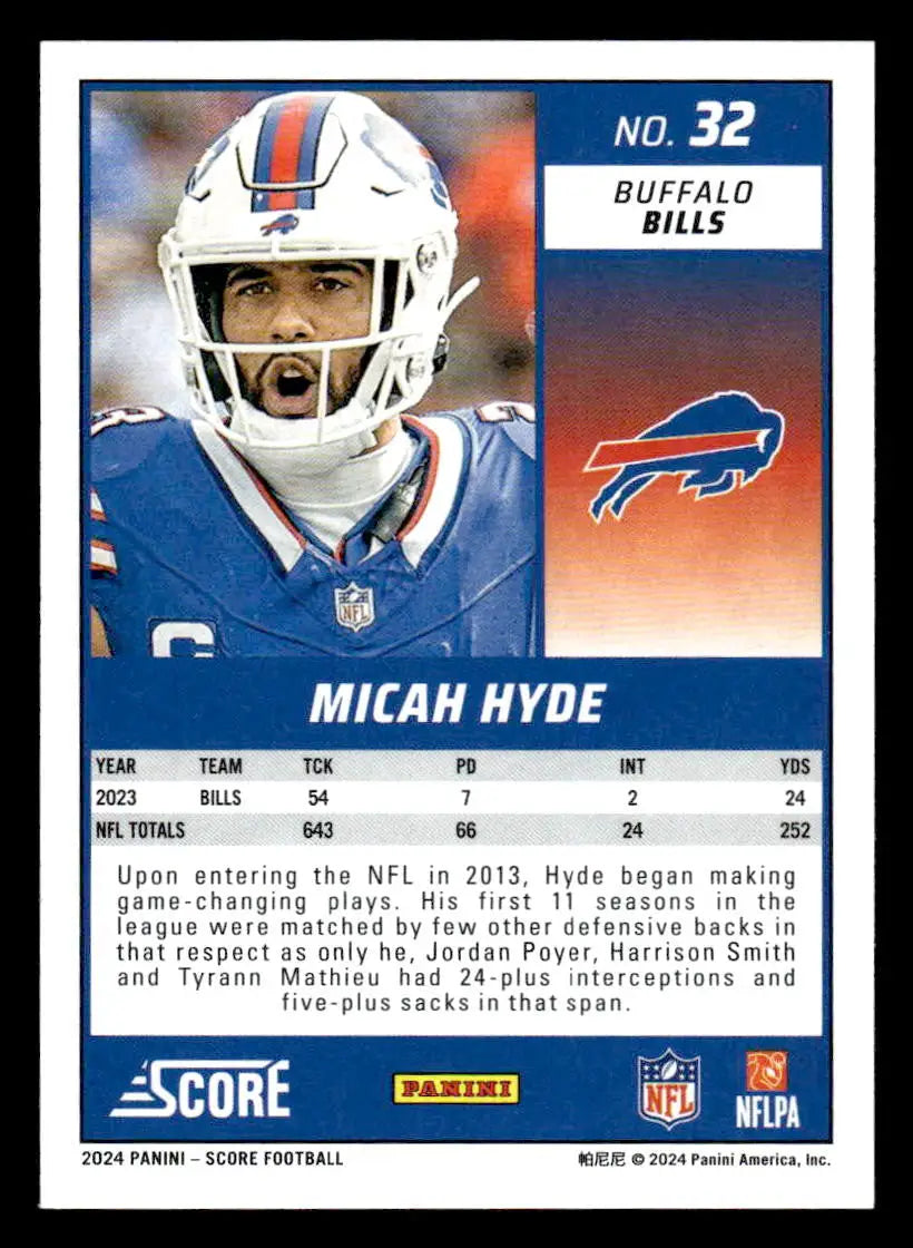2024 Score #32 Micah Hyde - Football Card Single