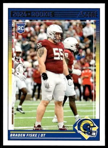 Original gloss 2024 Score Braden Fiske mint rc rookie football card near mint NM