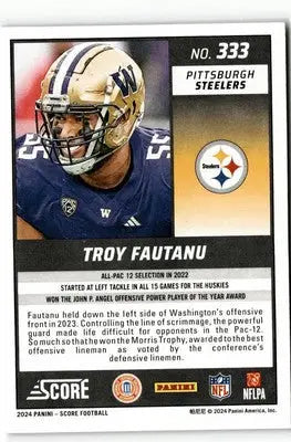 2024 Score #333 Troy Fautanu - Football Card Single