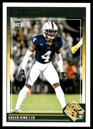 Kalen King 2024 Score rookie football card with original gloss and near mint condition