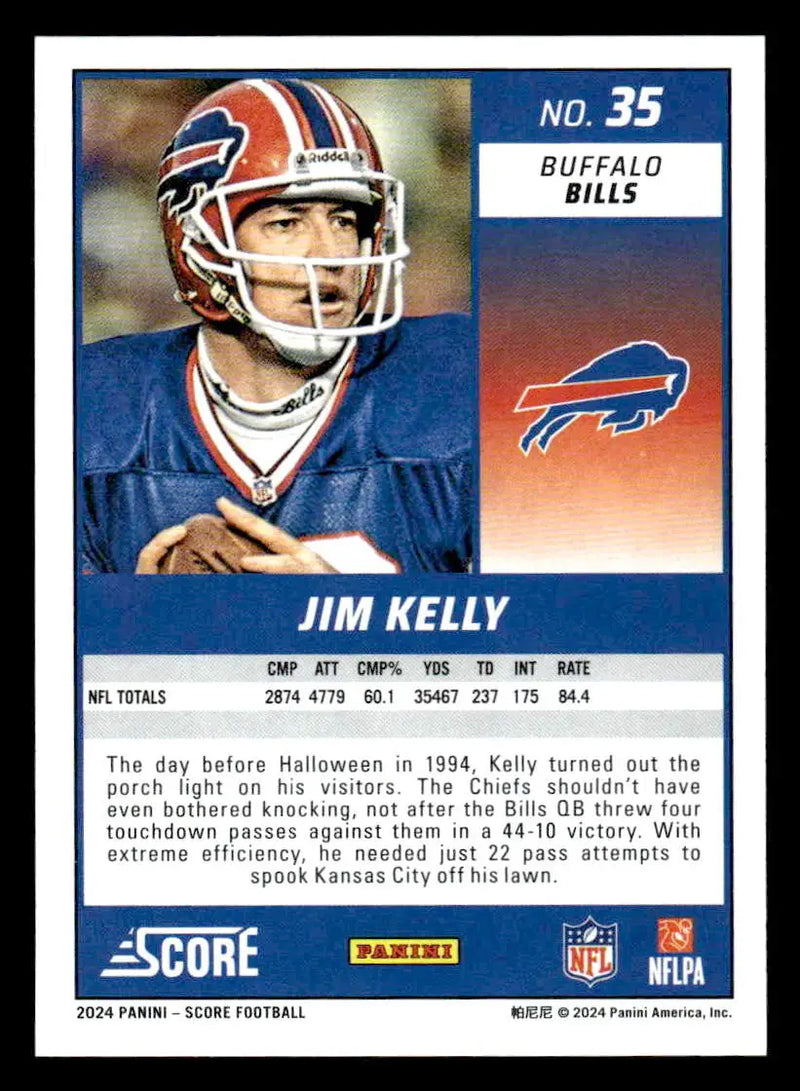 2024 Score #35 Jim Kelly - Football Card Single