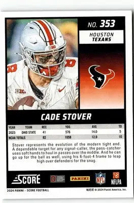 2024 Score #353 Cade Stover - Football Card Single