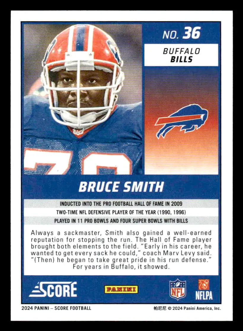 2024 Score #36 Bruce Smith - Football Card Single