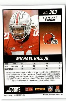 2024 Score #363 Michael Hall Jr. - Football Card Single