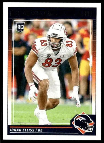 Original gloss football trading card of Jonah Elliss NM Near Mint RC Rookie Broncos