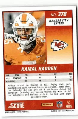 2024 Score #378 Kamal Hadden - Football Card Single