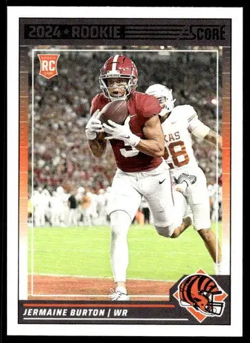 Jermaine Burton rookie Bengals football card featuring original gloss and mint RC rookie design