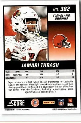 2024 Score #382 Jamari Thrash - Football Card Single