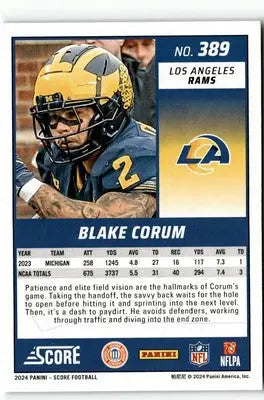 2024 Score #389 Blake Corum - Football Card Single