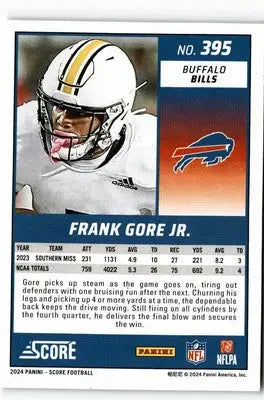2024 Score #395 Frank Gore Jr. - Football Card Single
