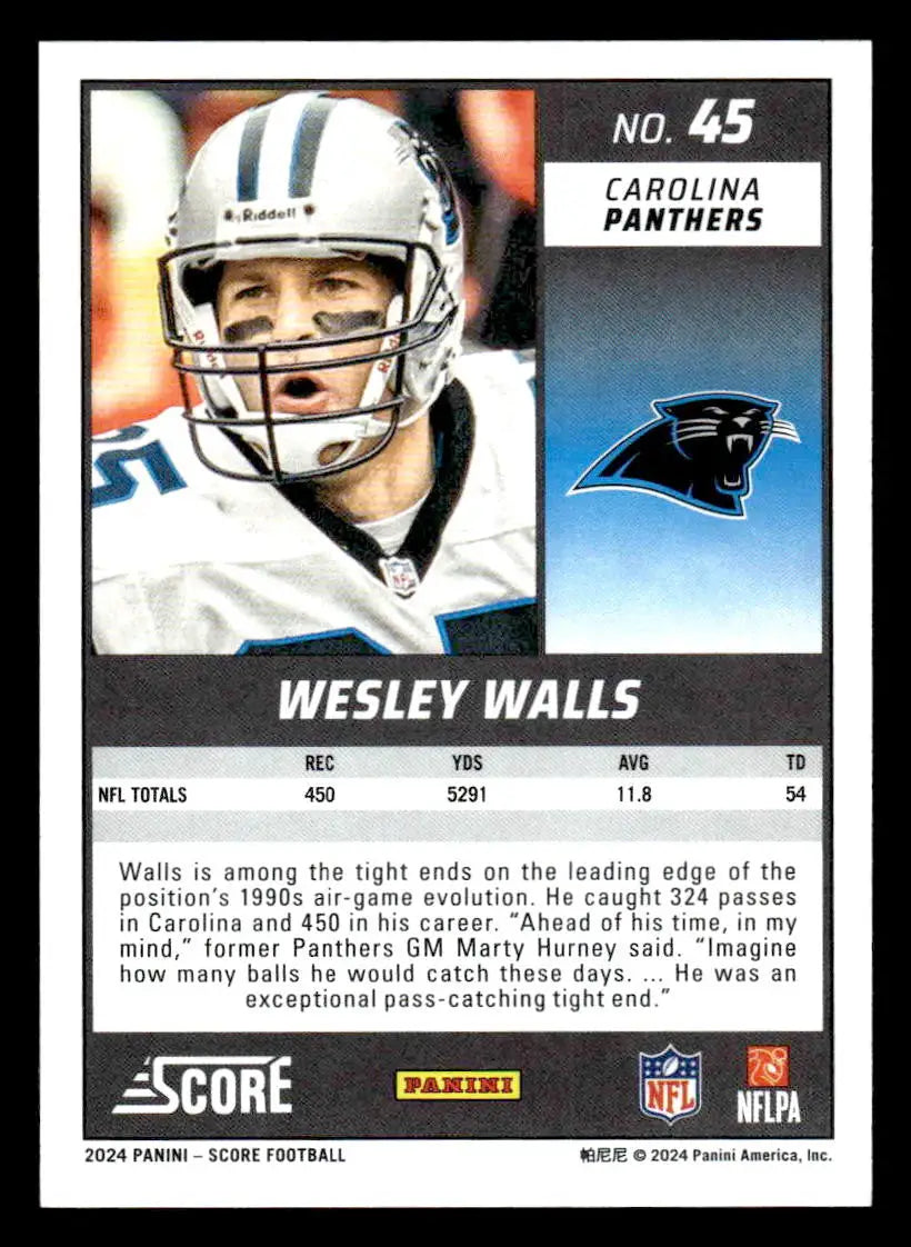 2024 Score #45 Wesley Walls - Football Card Single