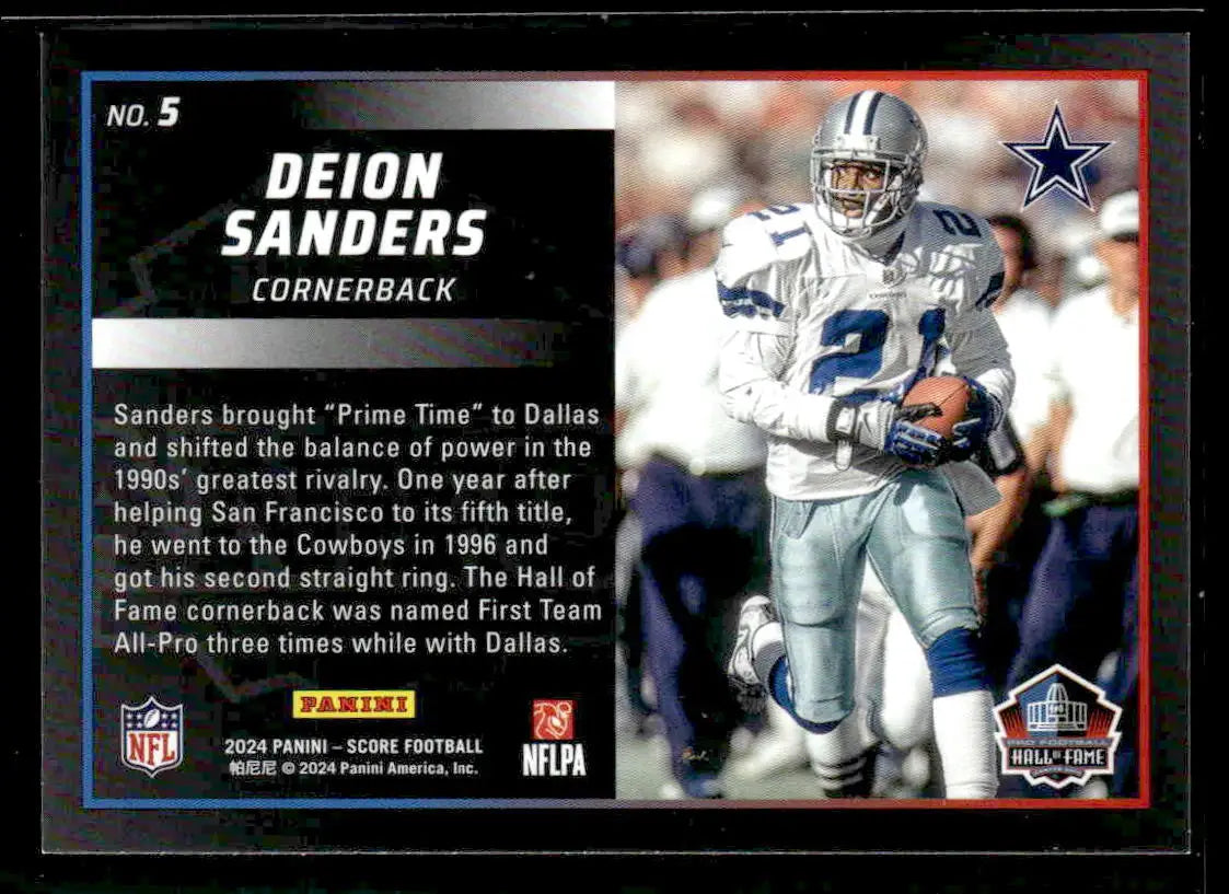 2024 Score #5 Deion Sanders Men of Canton - Football Card Single