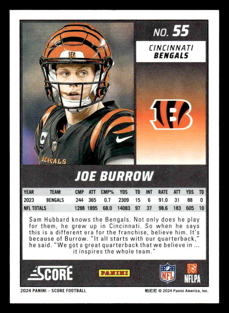 2024 Score #55 Joe Burrow - Football Card Single