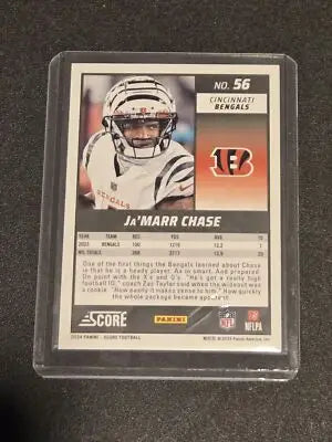 2024 Score #56 Ja’Marr Chase Red - Football Card Single