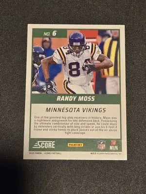 2024 Score #6 Randy Moss First Ballot - Football Card Single