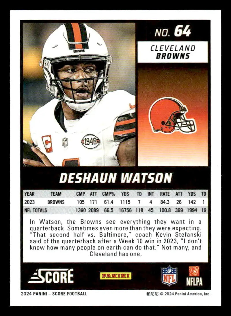 2024 Score #64 Deshaun Watson - Football Card Single
