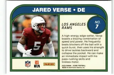 2024 Score #7 Jared Verse Protential - Football Card Single