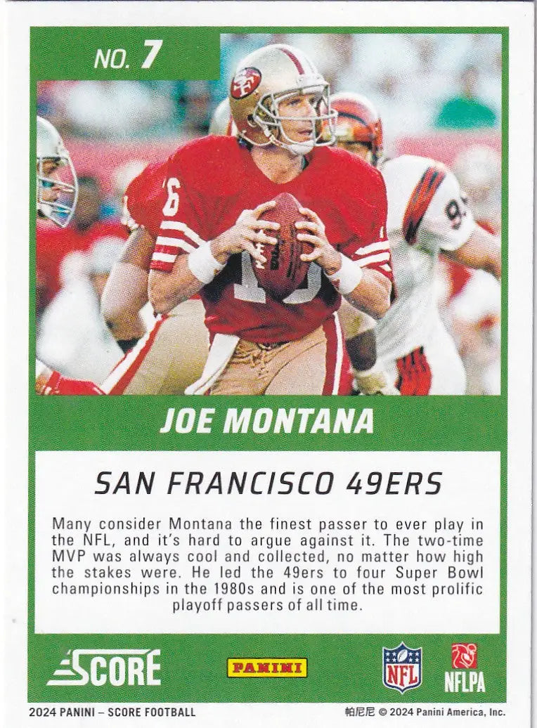 2024 SCORE #7 JOE MONTANA FIRST BALLOT- SAN FRANCISCO 49ERS