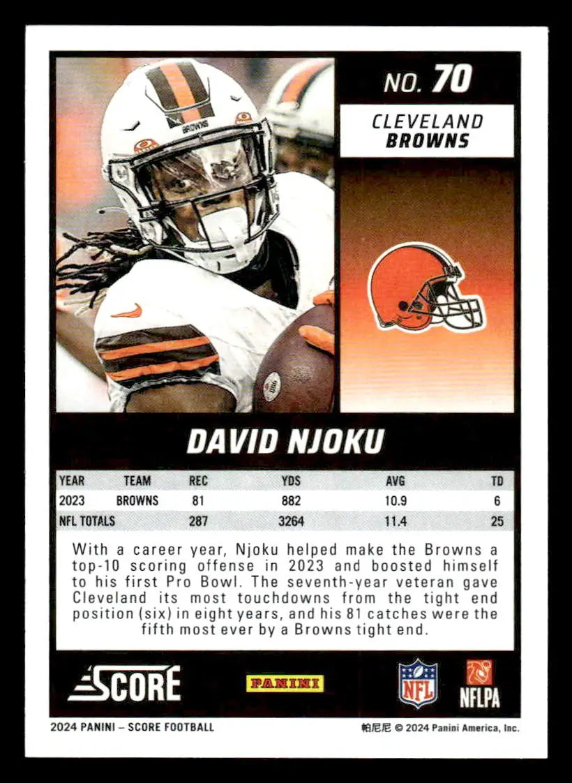 2024 Score #70 David Njoku - Football Card Single
