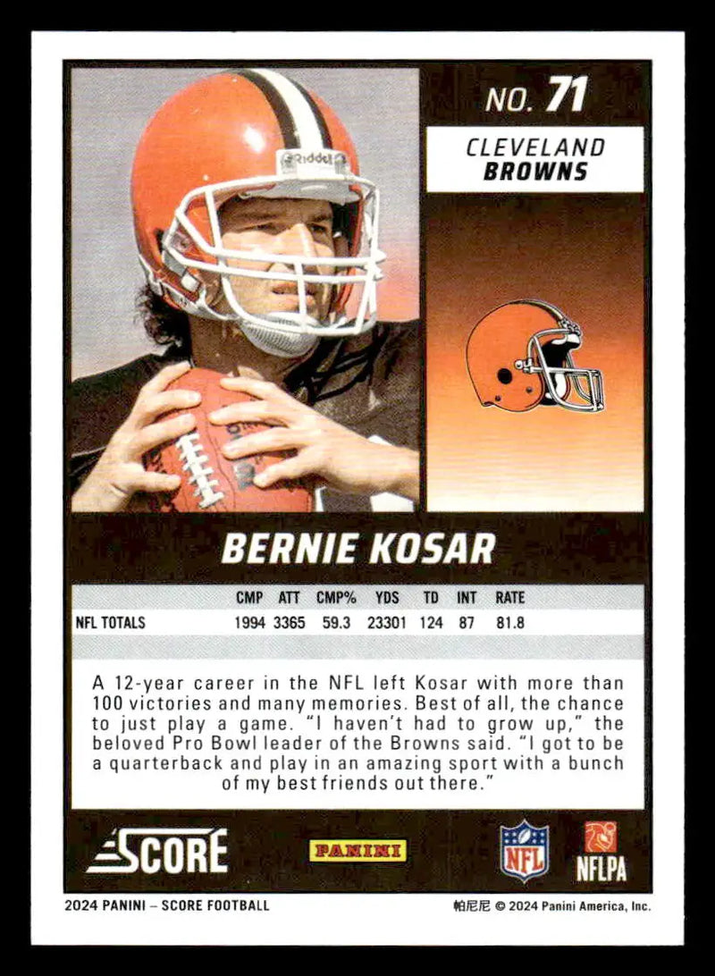 2024 Score #71 Bernie Kosar - Football Card Single
