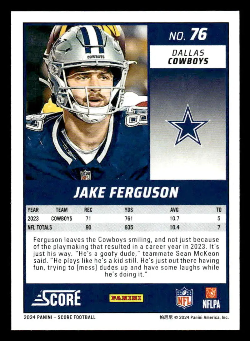 2024 Score #76 Jake Ferguson - Football Card Single