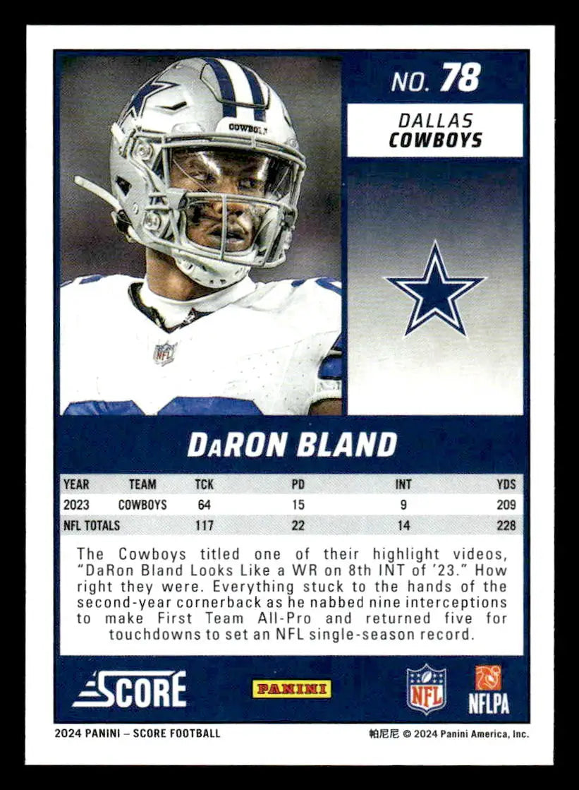 2024 Score #78 DaRon Bland - Football Card Single